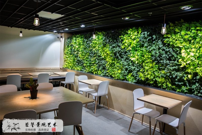 咖啡店室内植物墙