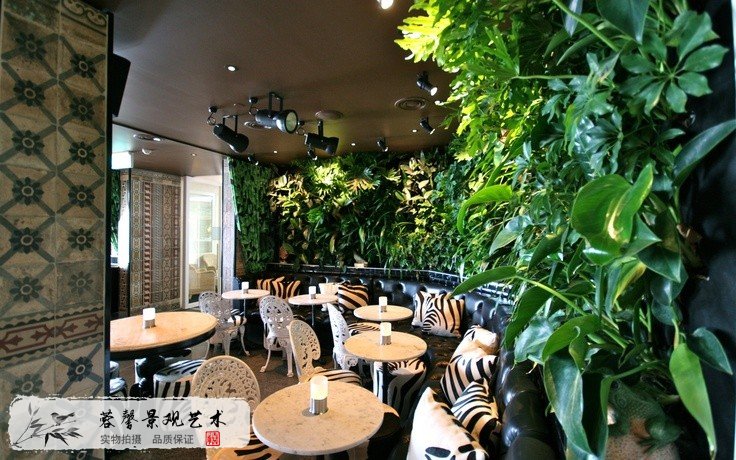 餐厅植物墙_餐馆酒店用餐区垂直绿化景观